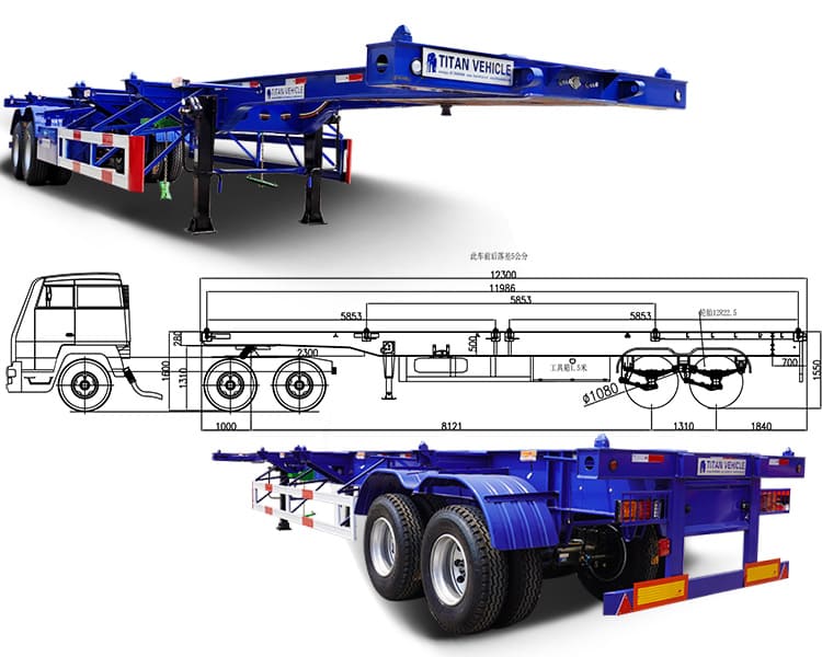 2 Axle 40 Ft Skeleton Trailer for Sale Price in Jamaica