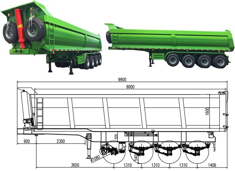 4 Axle 60 Ton Dump Truck Trailer Price In Namibia