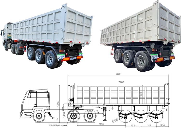 35 CBM Semi End Dump Trailer Capacity for Sale Tanzania