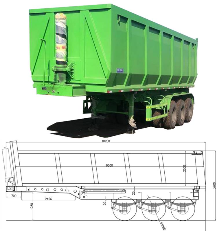 35 CBM Semi End Dump Trailer Capacity for Sale Tanzania