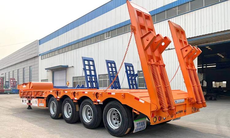 80T 4 Axle Semi Low Bed Trailer for Sale in Tanzania