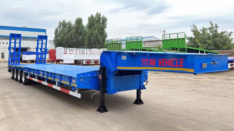 4 Axle 100 Ton Lowbed Truck Trailer for Sale Price