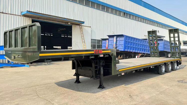 Flat Type 100Ton 3 Axle Lowbed Trailer for Sale