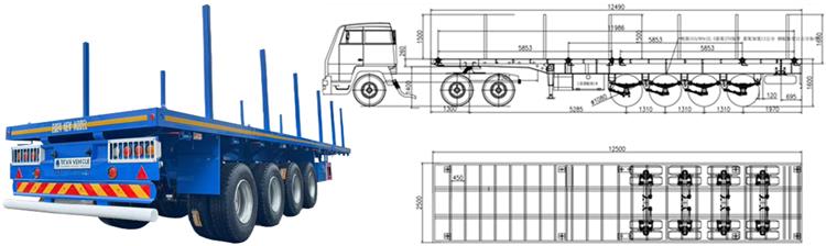 12.5m Wood Log Trailer for Sale In Philippines