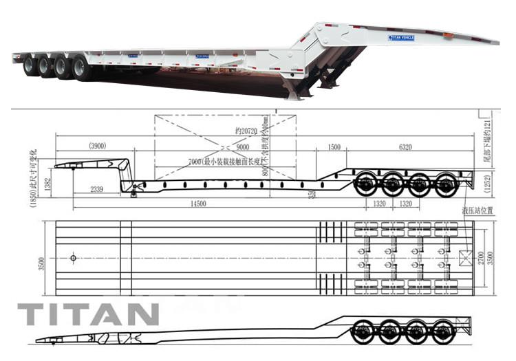 Folding Gooseneck 100 Ton Lowboy Trailer for Sale