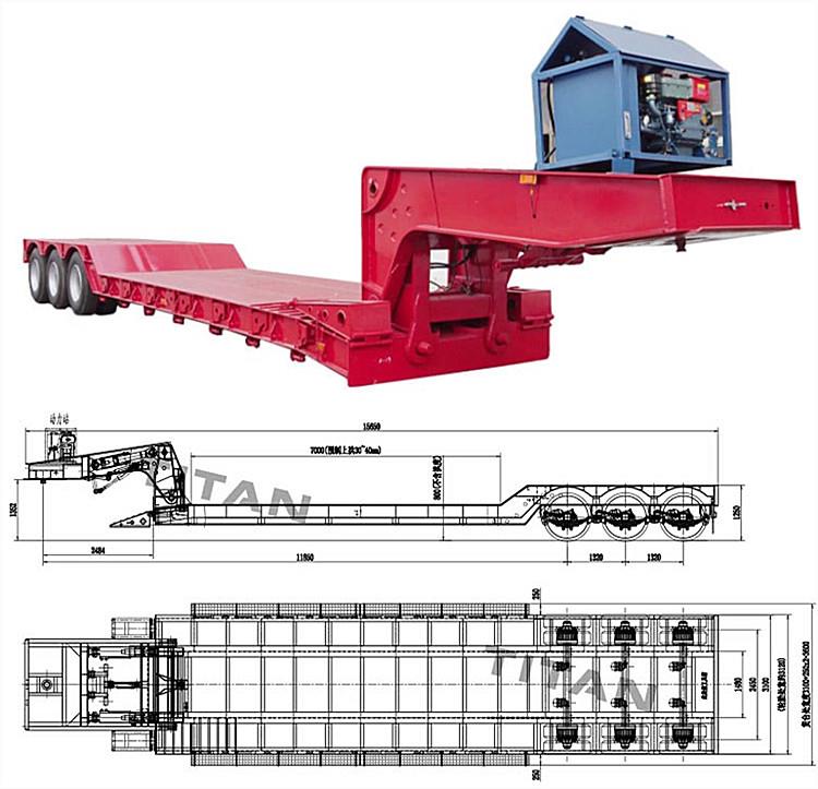 80 Ton Detachable Goose Neck Lowboy Trailer for Sale