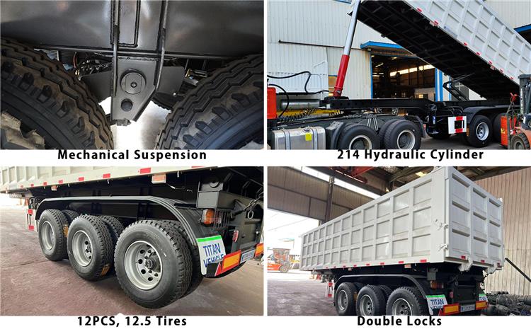 Triple Axles 60 Tonne Semi End Dump Trailer Capacity for Sale Dominican