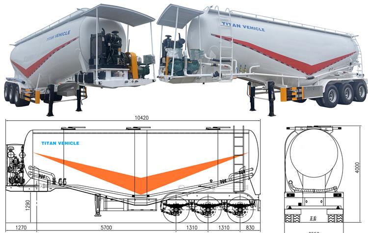 60CBM Bulk Cement Tanker Trailer for Sale | Fly Ash Transporting Bulk Cement Tank Semi Trailer