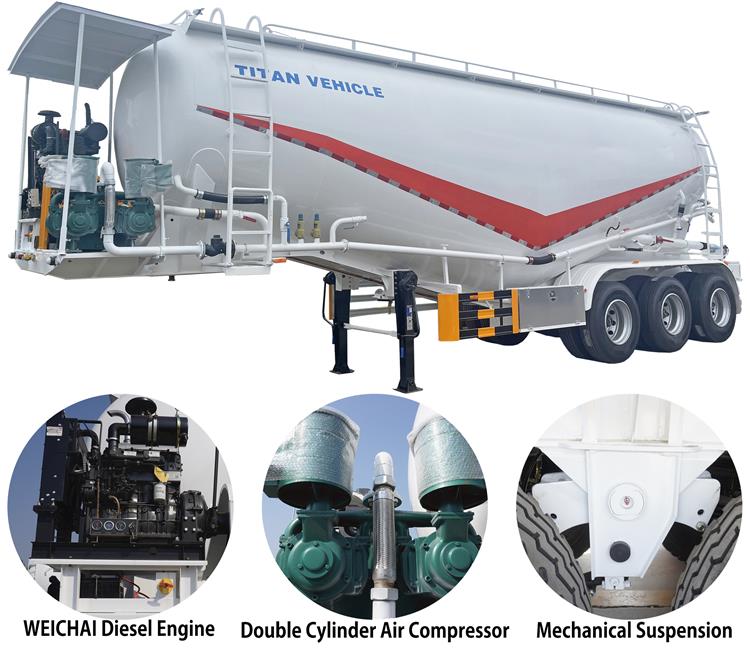 60CBM Bulk Cement Tanker Trailer for Sale | Fly Ash Transporting Bulk Cement Tank Semi Trailer