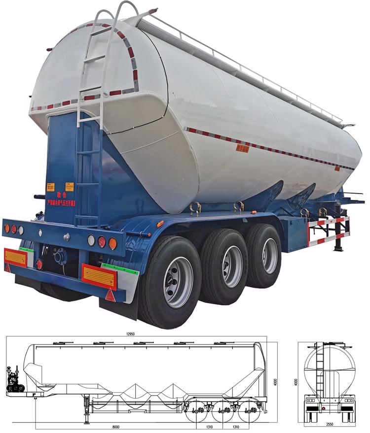 46CBM Pneumatic Dry Bulk Trailer for Sale In Mozambique