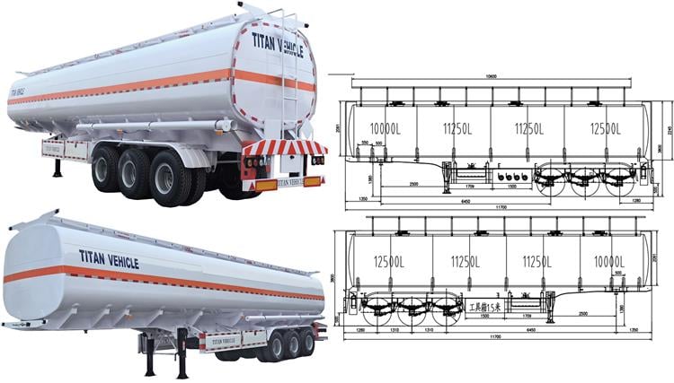 45000 Litres Crude Oil Tanker Trailer for Sale In Mali