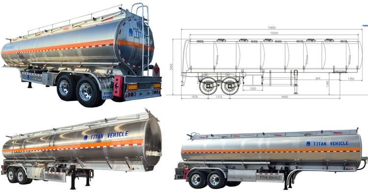 2 Axle Aluminum Tanker Trailer for Sale In Costa Rica