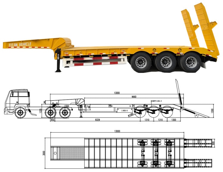 3 Axle Semi Low Bed Trailer for Sale in Mauritania
