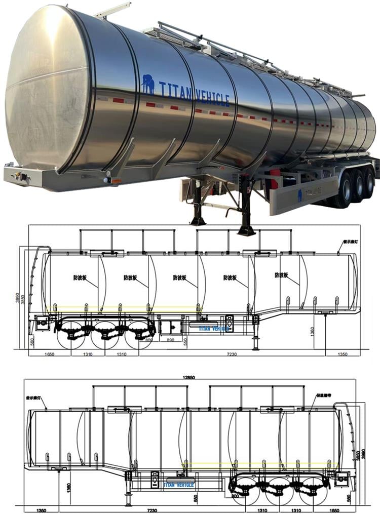 45000 Litres Stainless Steel Insulation Tank Semi Trailer for Sale - 2025 New Style