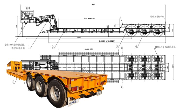 3 Axle Hydraulic Detachable Gooseneck Lowboy Trailers for Sale Near Me in Jamaica