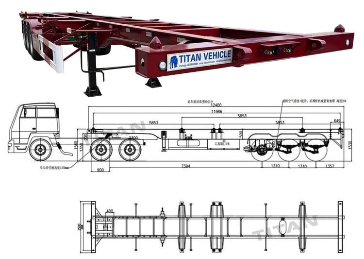 40 FT Tri Axle Chassis for Sale  Shipping Container Chassis for Sale in Jamaica