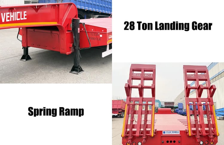4 Axle 100 Ton Low Bed Semi Trailer Truck Price with Ramp for Sale in Tanzania