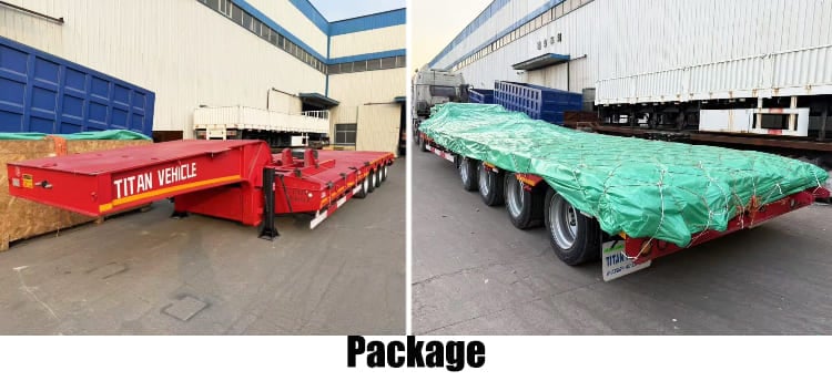 4 Axle 100 Ton Low Bed Semi Trailer Truck Price with Ramp for Sale in Tanzania