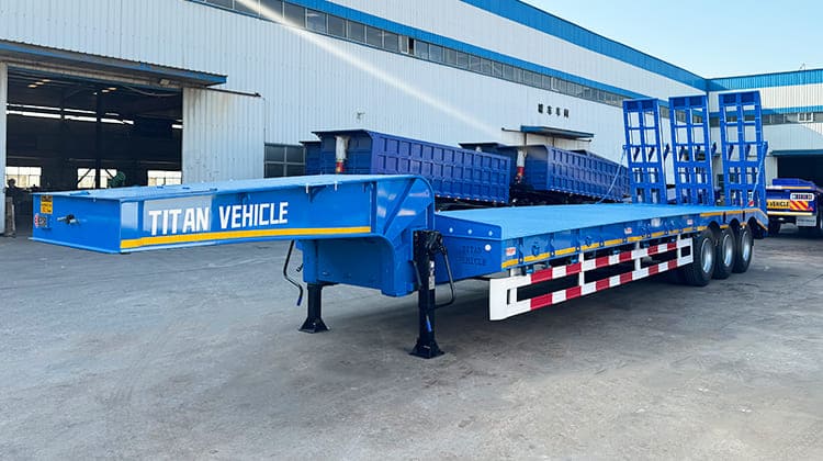 3 Axle 40 Feet Semi Lowbed Truck Trailer Price for Sale in Tanzania
