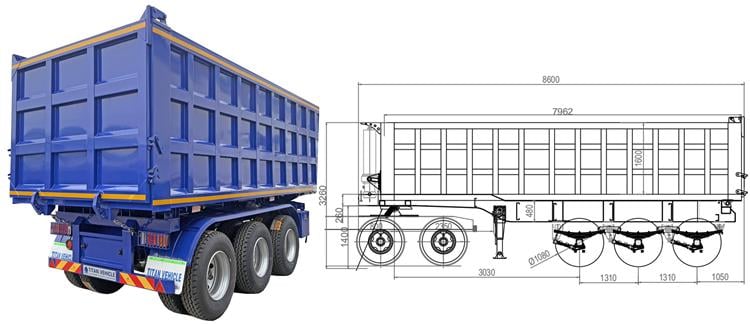 3 Axle 60 Ton Tipper Semi Trailer Price for Sale In Tanzania Dar es Salaam