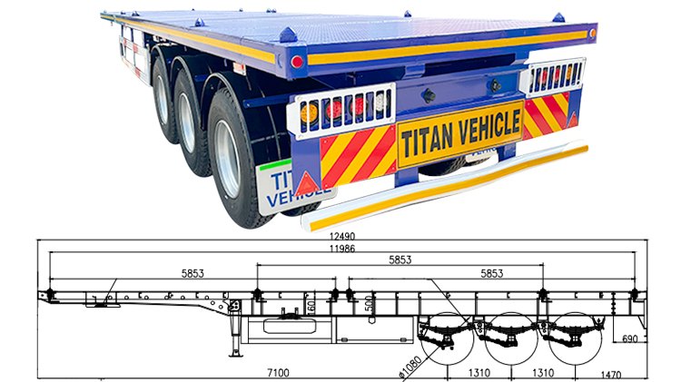 Flat Bed Trailer Price | Heavy Duty 40 Ft Semi Flatbed Trailer for Sale in Zimbabwe