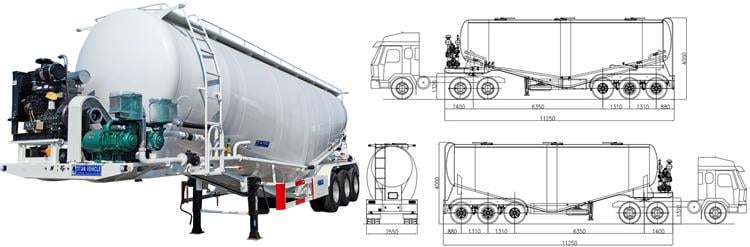 3 Axle Cement Tanker Trailer for Sale In Guam Hagatna