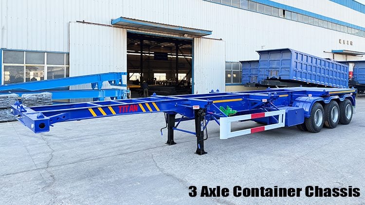 Tri Axle Shipping Container Chassis Trailer for Sale in Guam