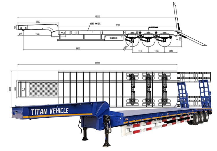 3 Axle Low Bed Trailer for Sale in Guam