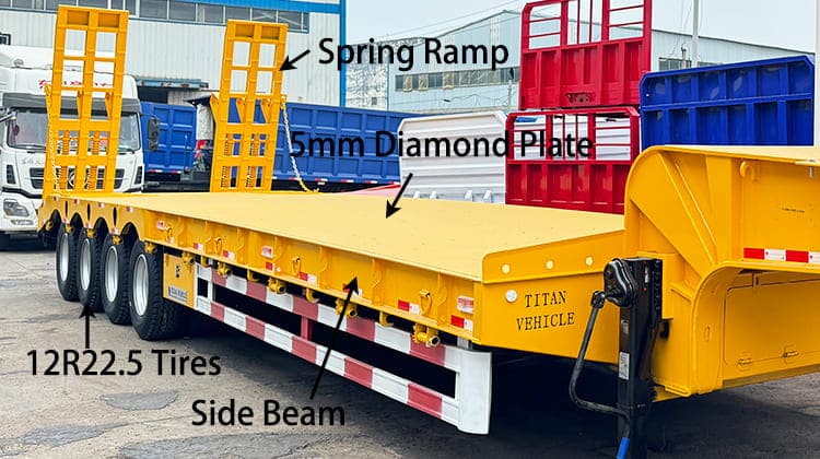 4 Axle Low Low Bed Semi Trailer Truck for Sale in Guam