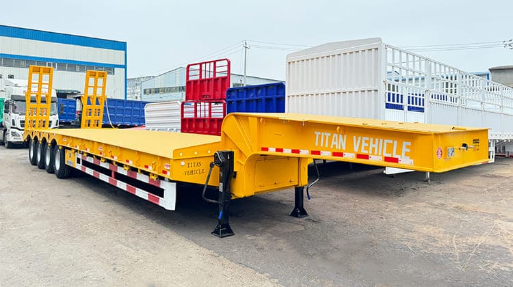 4 Axle Low Low Bed Semi Trailer Truck for Sale in Guam