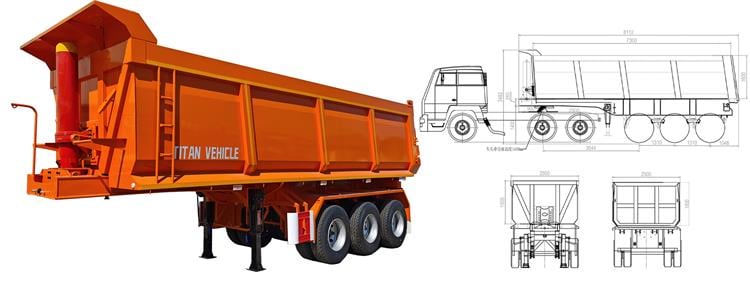 3 Axle 30CBM Tipper Trailer Price for Sale In Sierra Leone
