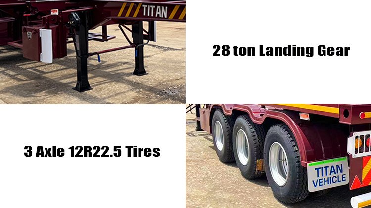 Tri Axle 40 Foot Container Chassis Trailer for Sale in Guyana