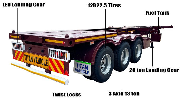Tri Axle 40 Foot Container Chassis Trailer for Sale in Guyana