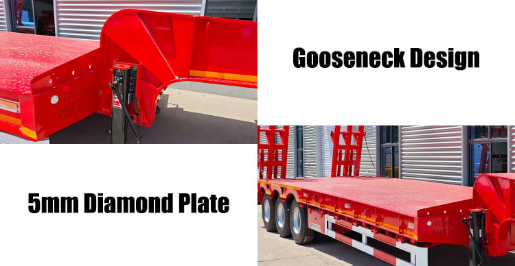 3 Axle 40 Feet Low Low Bed Semi Trailer Truck Price for Sale in Nigeria