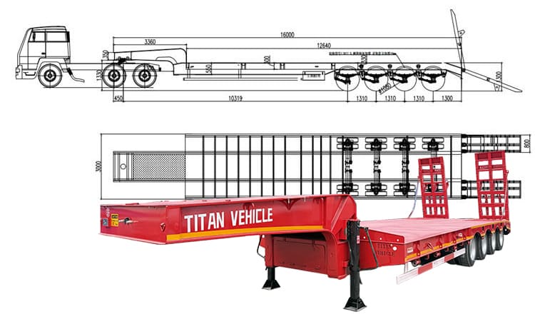 4 Axle Lowbed Trailer Truck | Hydraulic Low Bed Trailer for Sale in Nigeria