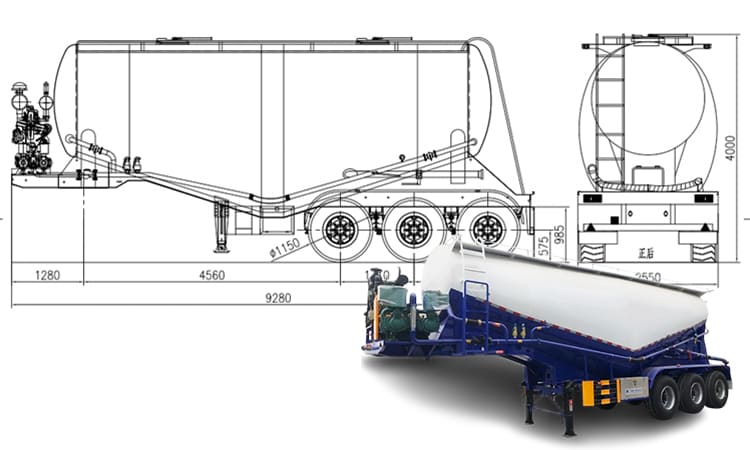 35CBM Pneumatic Dry Bulk Cement Tank Semi Trailer | Cement Bulk Carrier Tankers for Sale in Nigeria