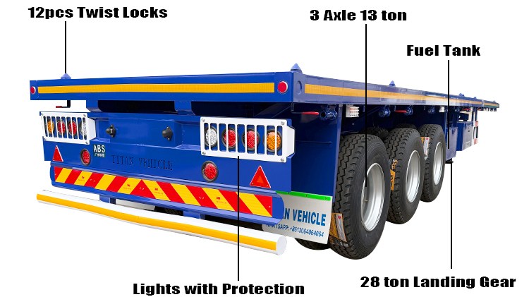 3 Axle Semi Flat Bed Container Trailer for Sale Near Me in Nigeria