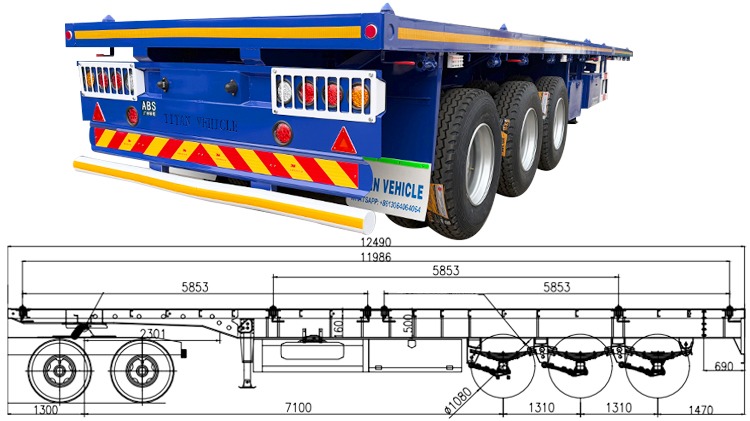 3 Axle Semi Flat Bed Container Trailer for Sale Near Me in Nigeria