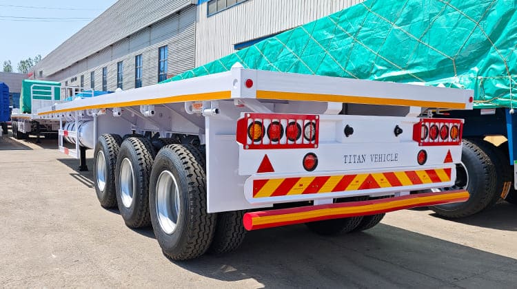 3 Axle 40 Ft Flatbed Semi Trailer | 40 Foot Flatbed Trailer Cost for Sale in Ghana