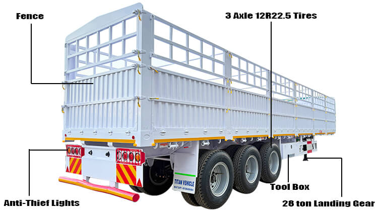 3 Axle Fence Semi Trailer for Sale in Ghana