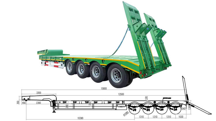 4 Axle Low Bed Trailer Truck for Sale Price in Ghana