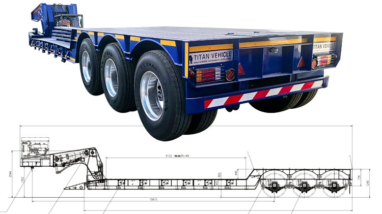 60 Ton Detachable Gooseneck Lowboy Trailer for Sale in Ghana
