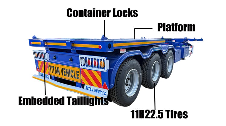 3 Axle 40 Feet Trailer Container Chassis for Sale in Congo