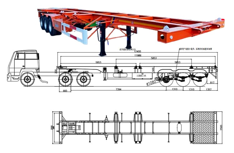 20 Ft / 40 Ft Shipping Container Semi Trailer for Sale in Ghana