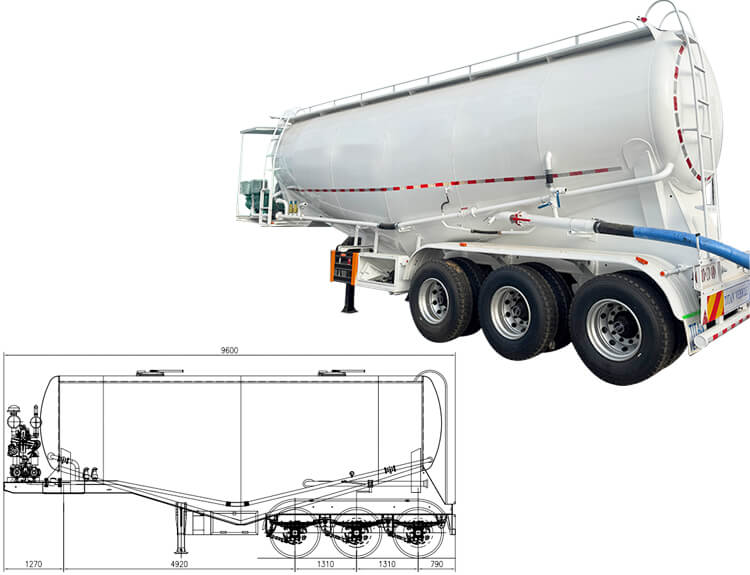 3 Axle Dry Bulk Cement Tanker Trailer Truck for Sale in Zambia