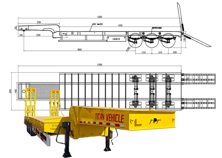 3 Axle 60 Ton Semi Low Loader Trailer for Sale in Mali