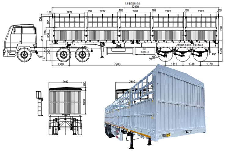 3 Axle Cargo Fencing Trailer for Sale in Mali