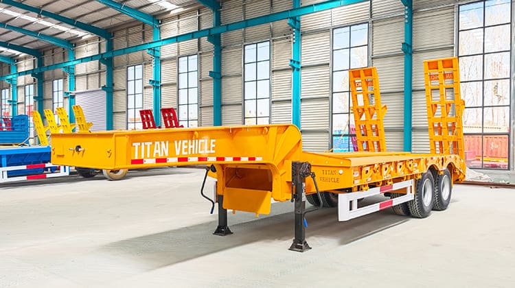 2 Axle 30 Ton Container Low Bed Trailer Truck Price for Sale 