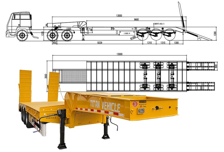 Tri Axle Equipment Low Loader Semi Drop Deck Trailer for Sale in Jamaica