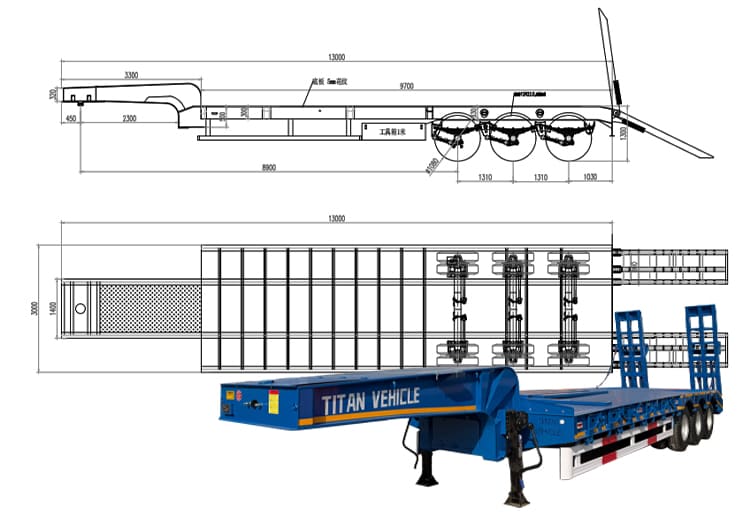 Hydraulic 3 Axle 40Ft Low Bed Trailer Price Manufacturers for Sale in Ghana